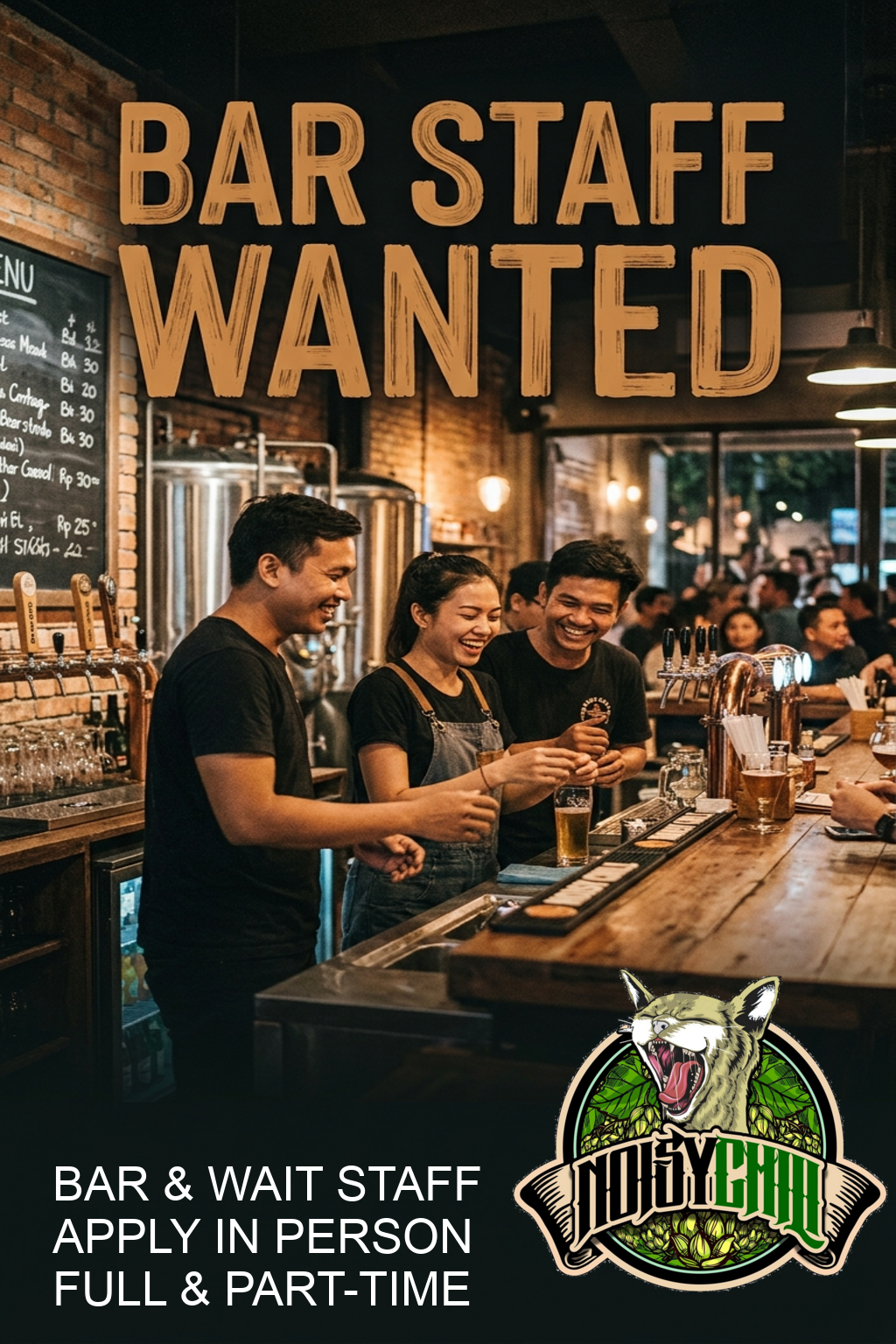 Join the Noisy Chili Crew! We're Hiring Bar & Waiting Staff Now.