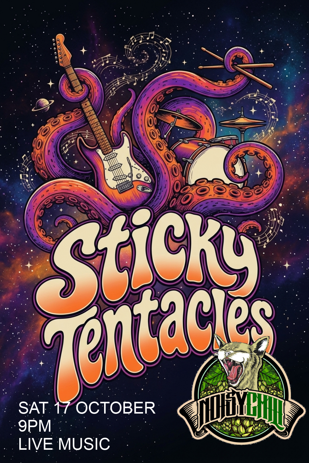 Sticky Tenticles bring their massive live sound to Noisy Chili this October.